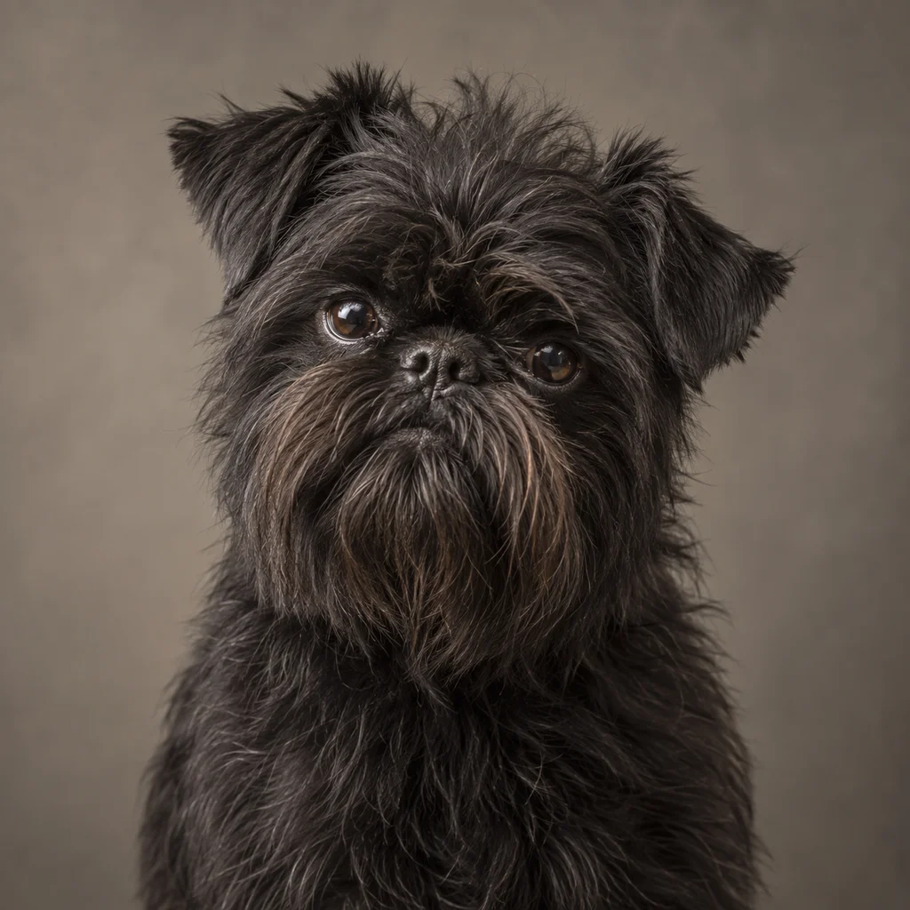 AI-generated illustration of an adult Affenpinscher