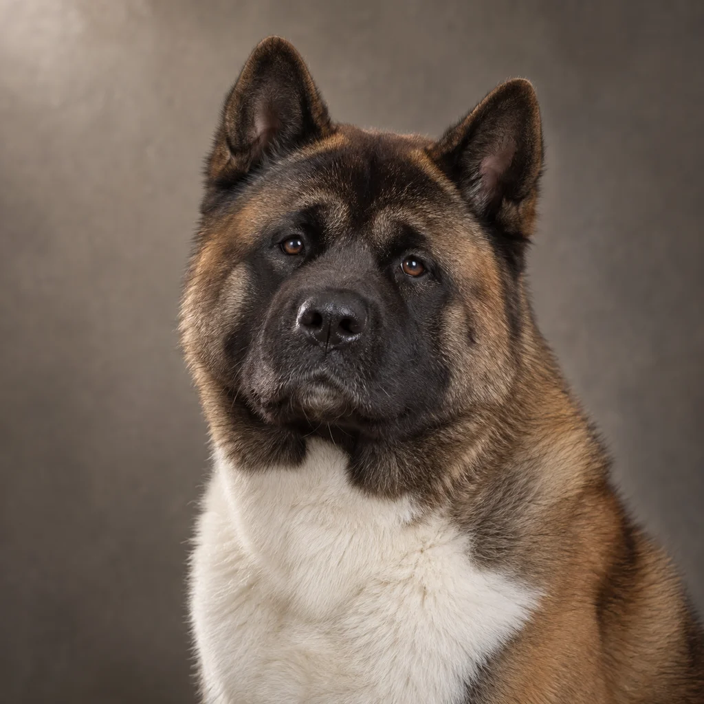 AI-generated illustration of an adult American Akita