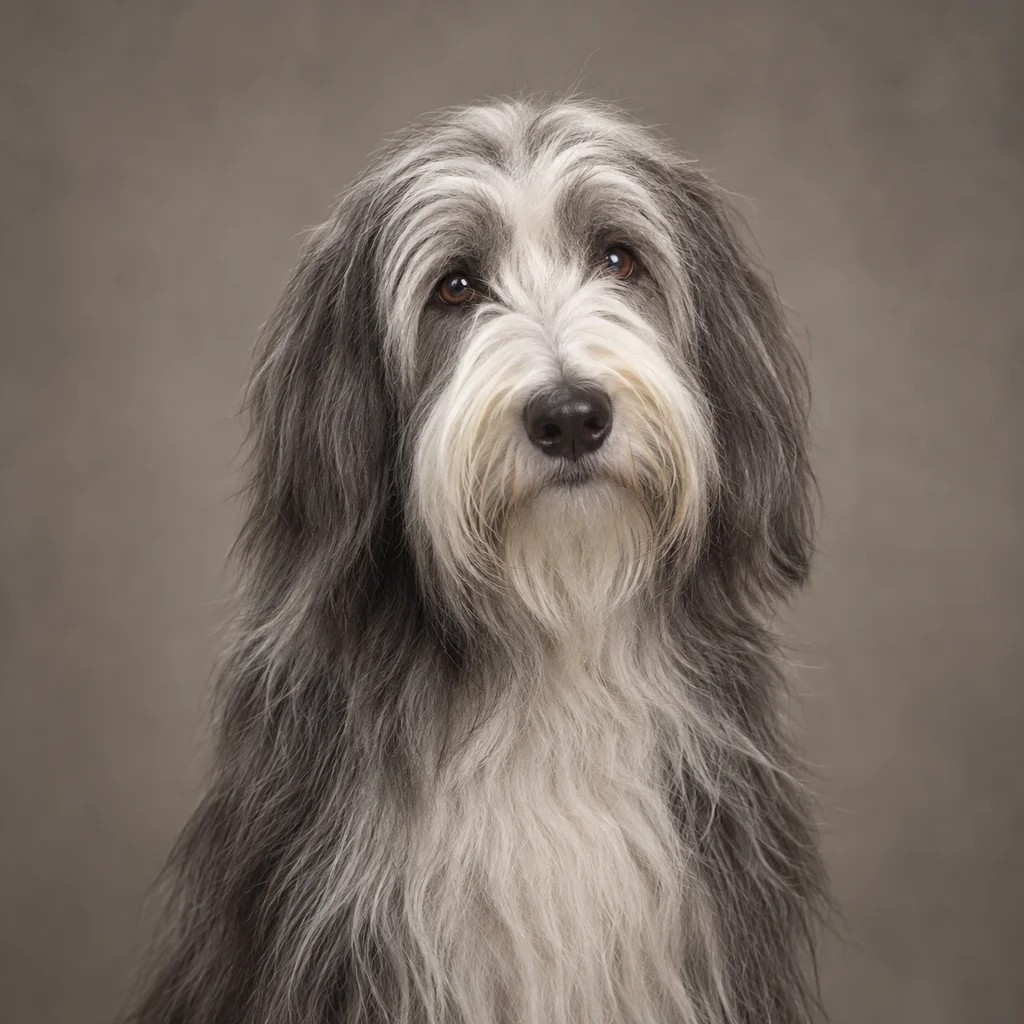 AI-generated illustration of an adult Bearded Collie