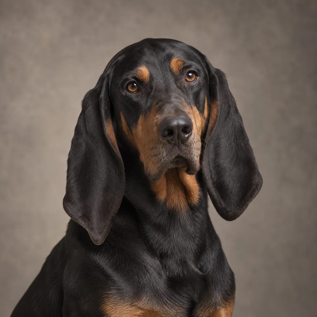 AI-generated illustration of an adult Black and Tan Coonhound