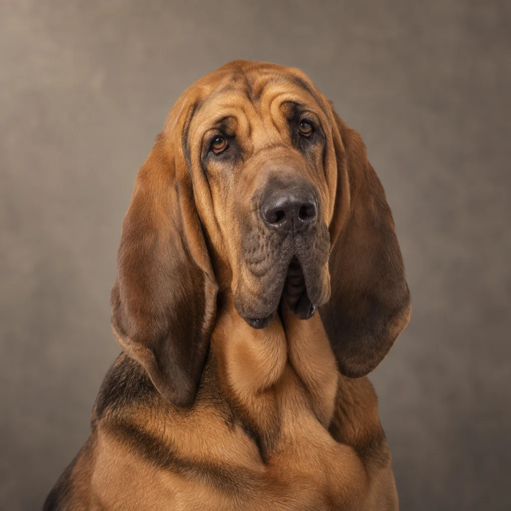 AI-generated illustration of an adult Bloodhound
