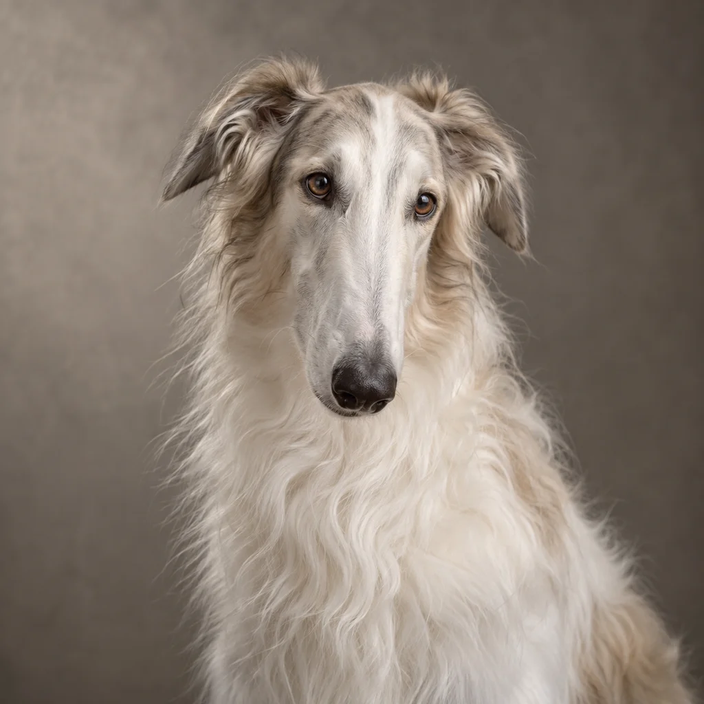 AI-generated illustration of an adult Borzoi