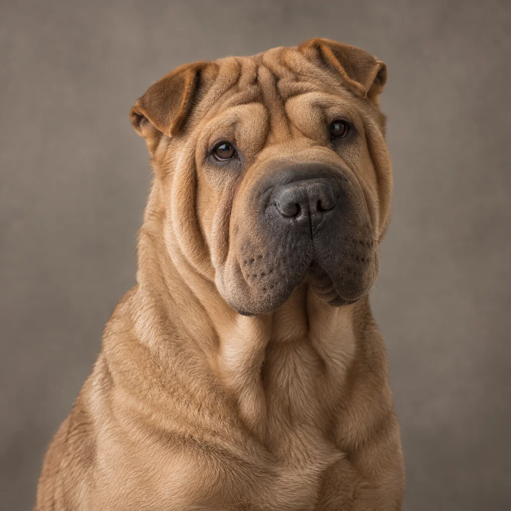 AI-generated illustration of an adult Chinese Shar-Pei