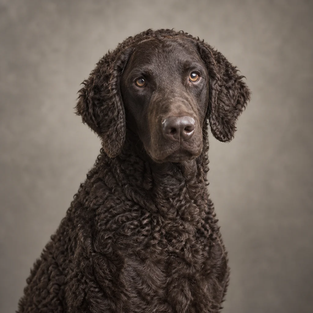 AI-generated illustration of an adult Curly-Coated Retriever