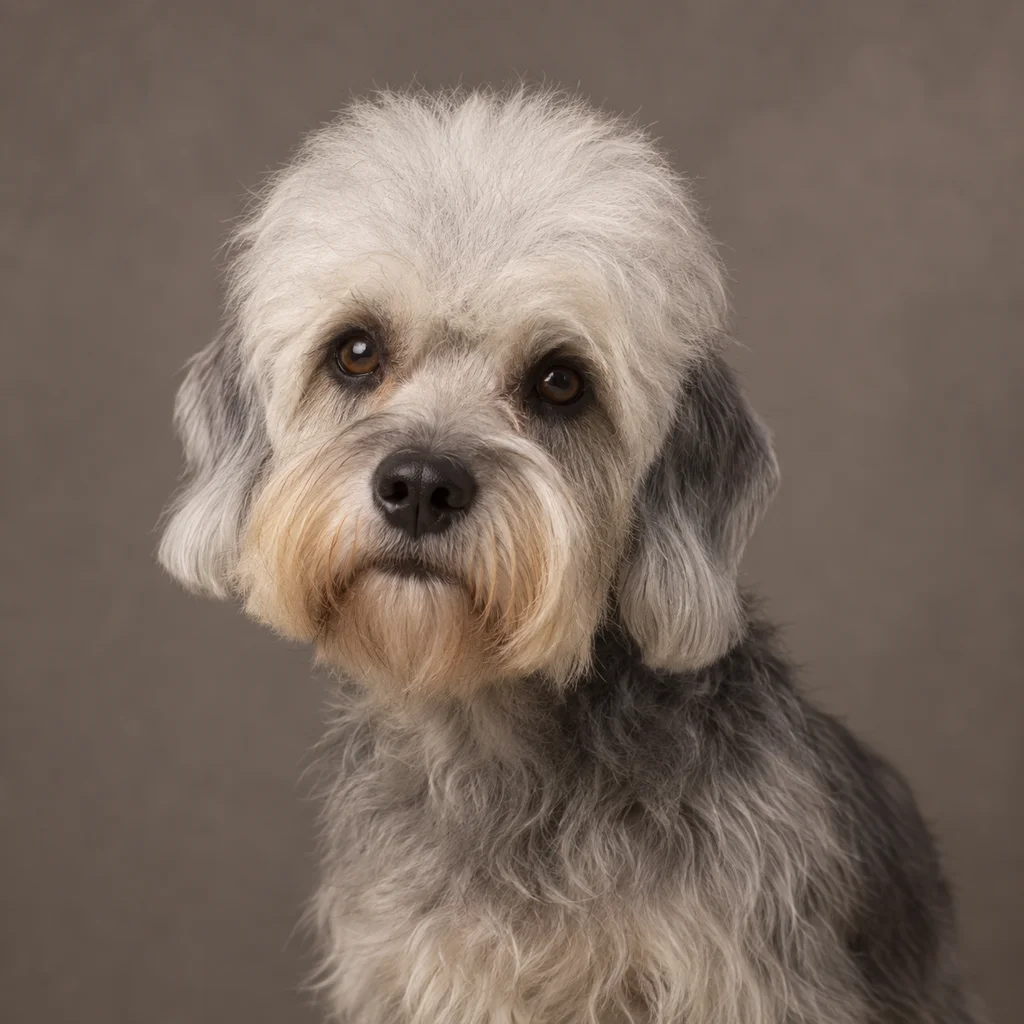 AI-generated illustration of an adult Dandie Dinmont Terrier