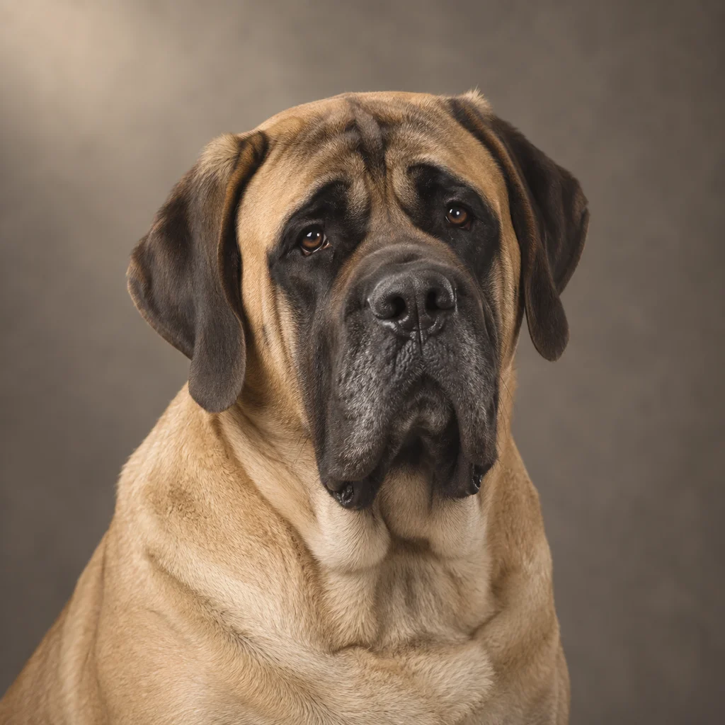 AI-generated illustration of an adult Mastiff