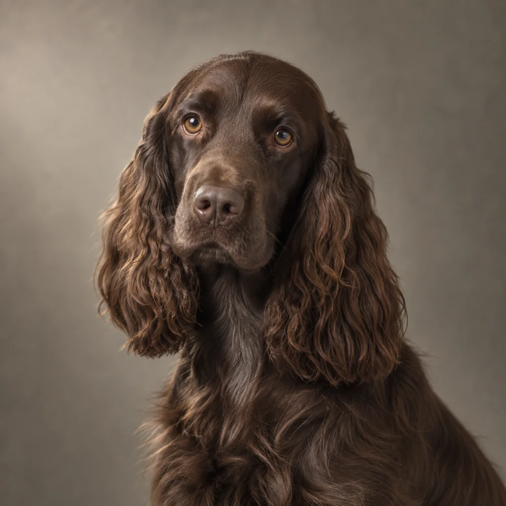 AI-generated illustration of an adult Field Spaniel