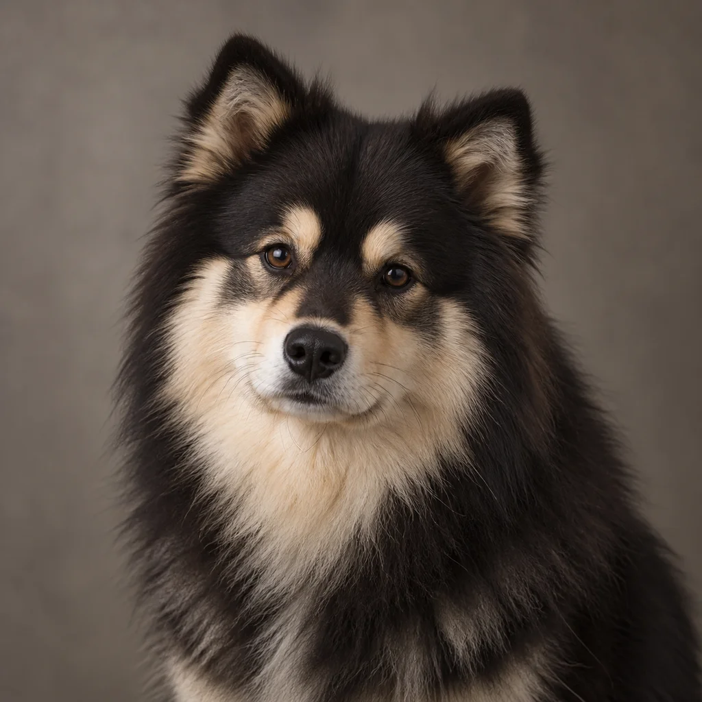 AI-generated illustration of an adult Finnish Lapphund