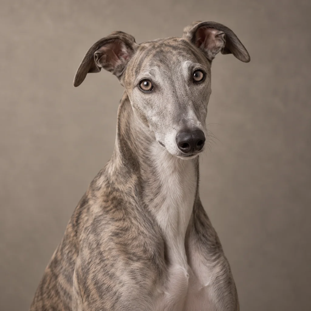 AI-generated illustration of an adult Greyhound