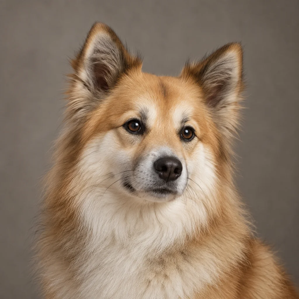 AI-generated illustration of an adult Icelandic Sheepdog