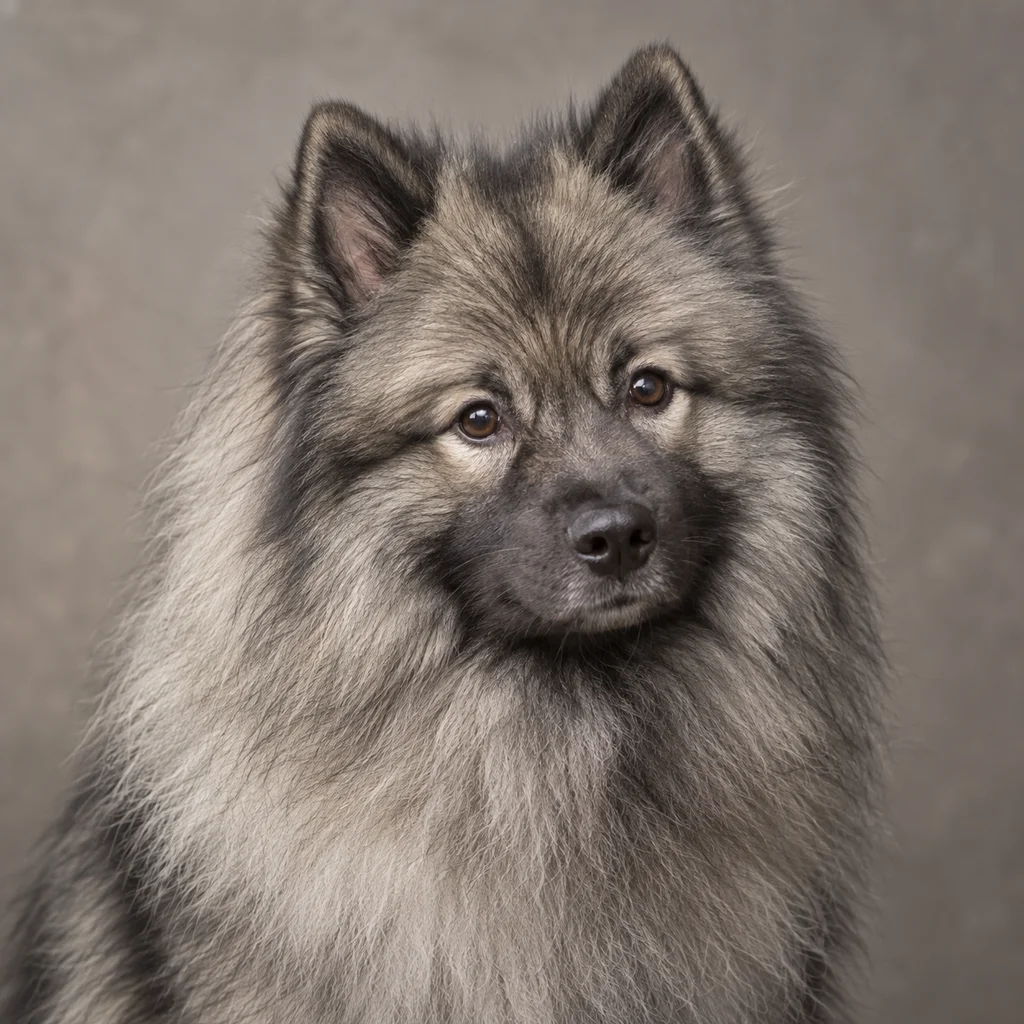 AI-generated illustration of an adult Keeshond