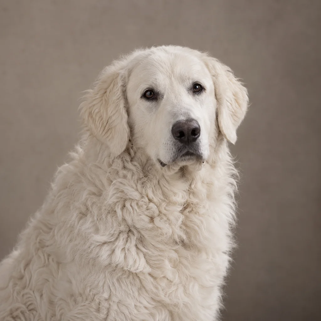 AI-generated illustration of an adult Kuvasz