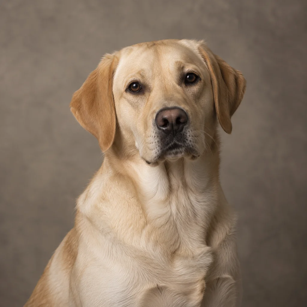 AI-generated illustration of an adult Labrador Retriever