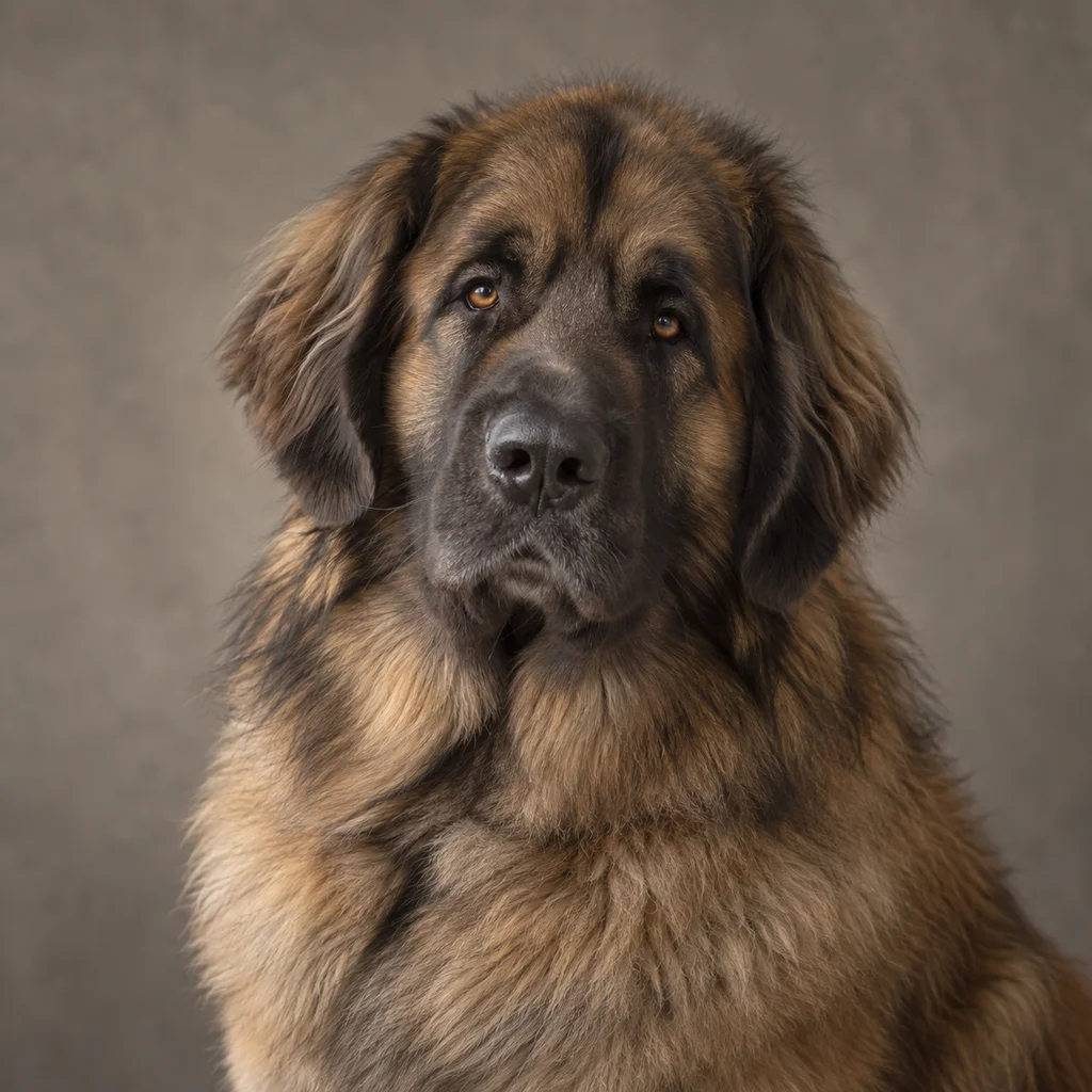 AI-generated illustration of an adult Leonberger