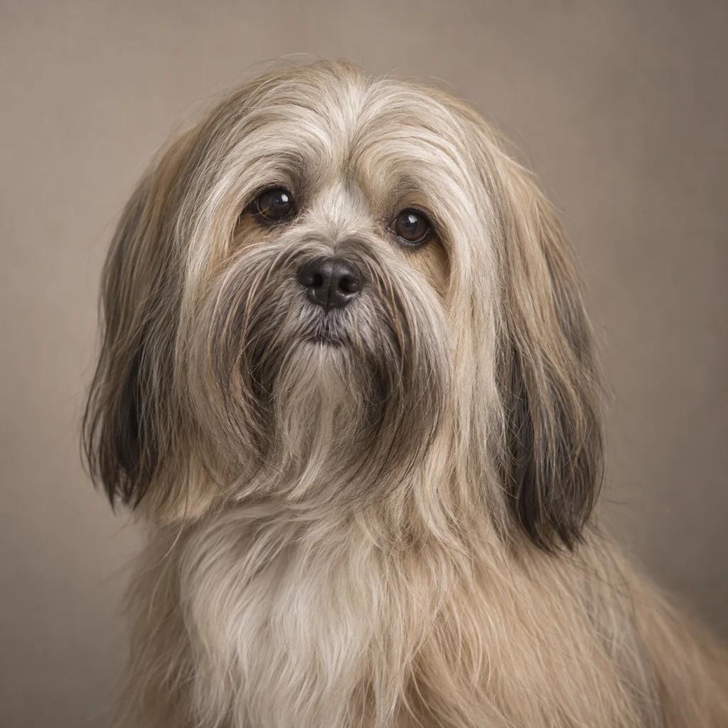AI-generated illustration of an adult Lhasa Apso