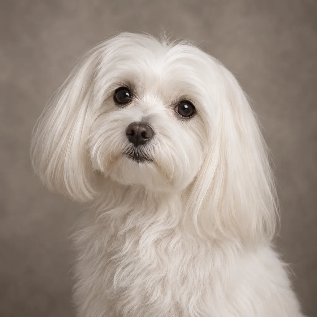 AI-generated illustration of an adult Maltese