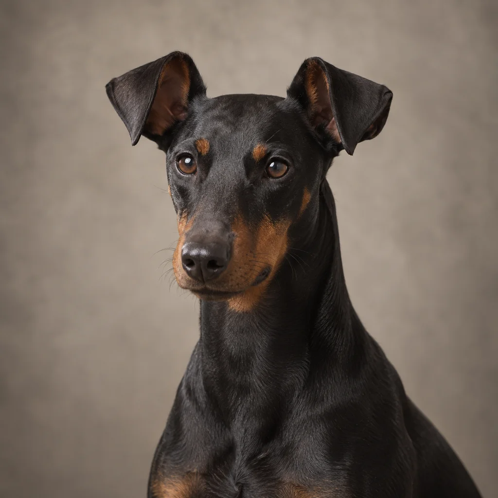 AI-generated illustration of an adult Manchester Terrier