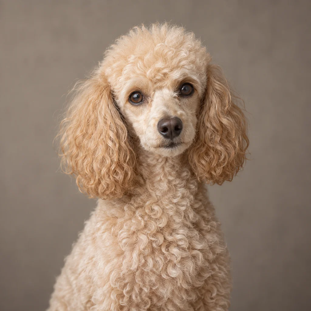 AI-generated illustration of an adult Miniature Poodle