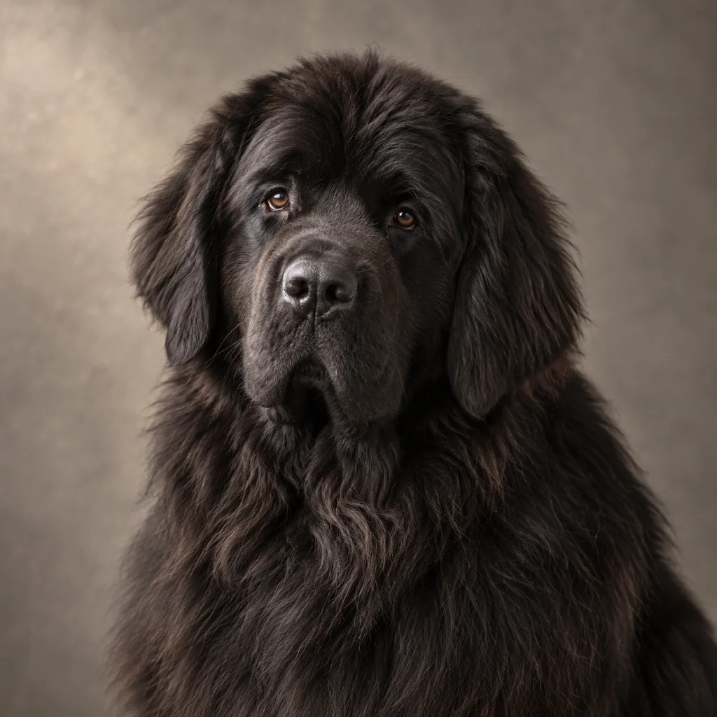 AI-generated illustration of an adult Newfoundland