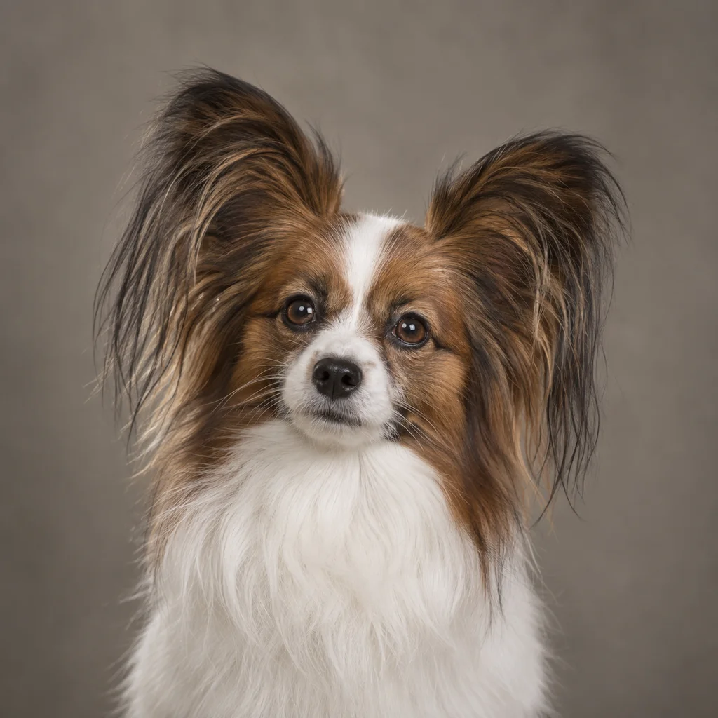 AI-generated illustration of an adult Papillon