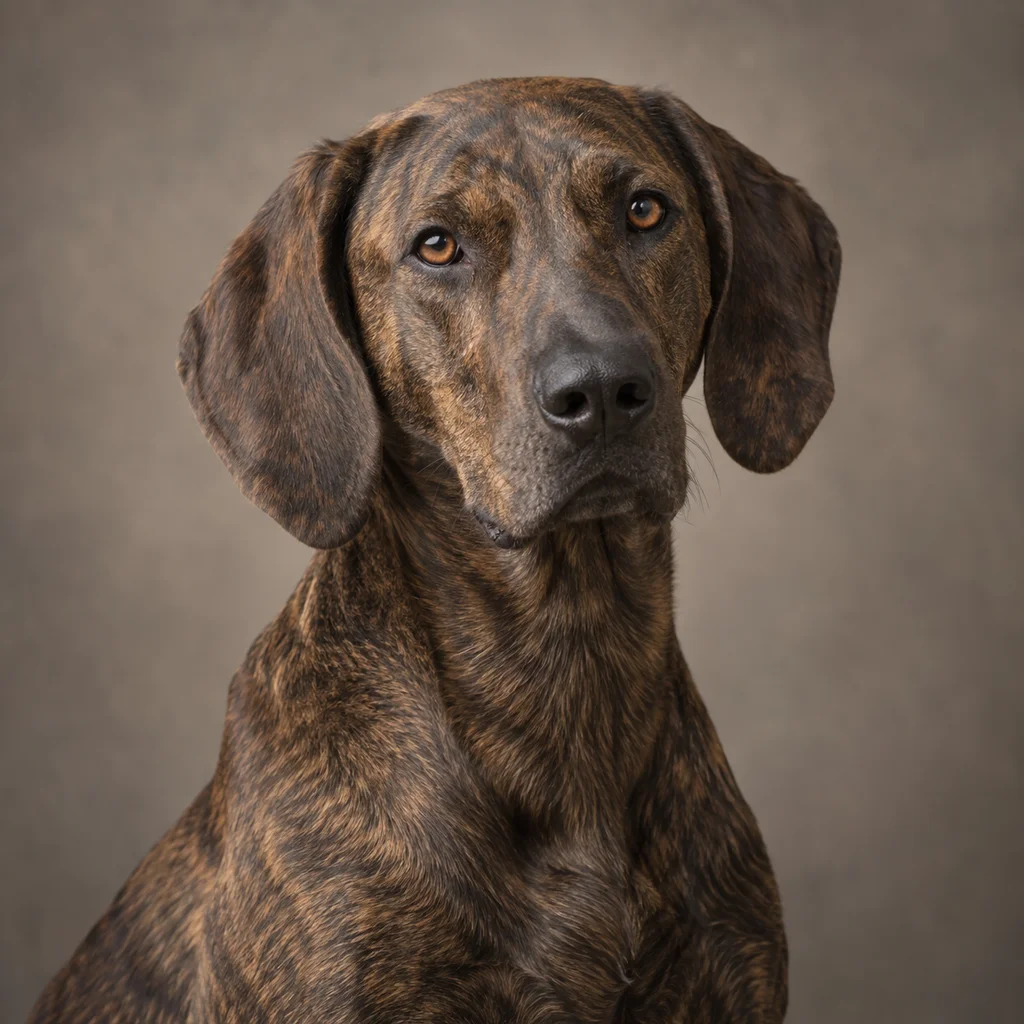 AI-generated illustration of an adult Plott Hound