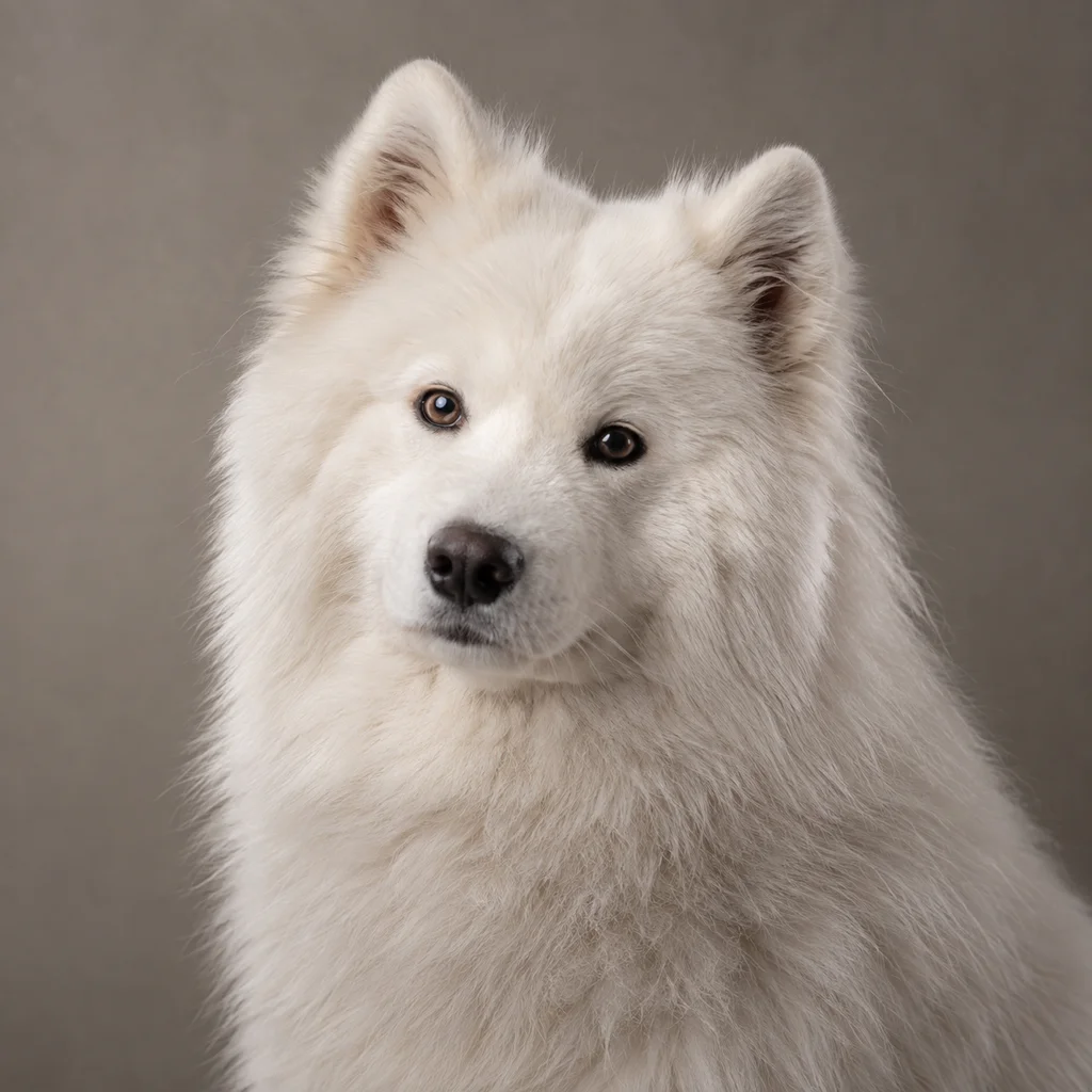 AI-generated illustration of an adult Samoyed