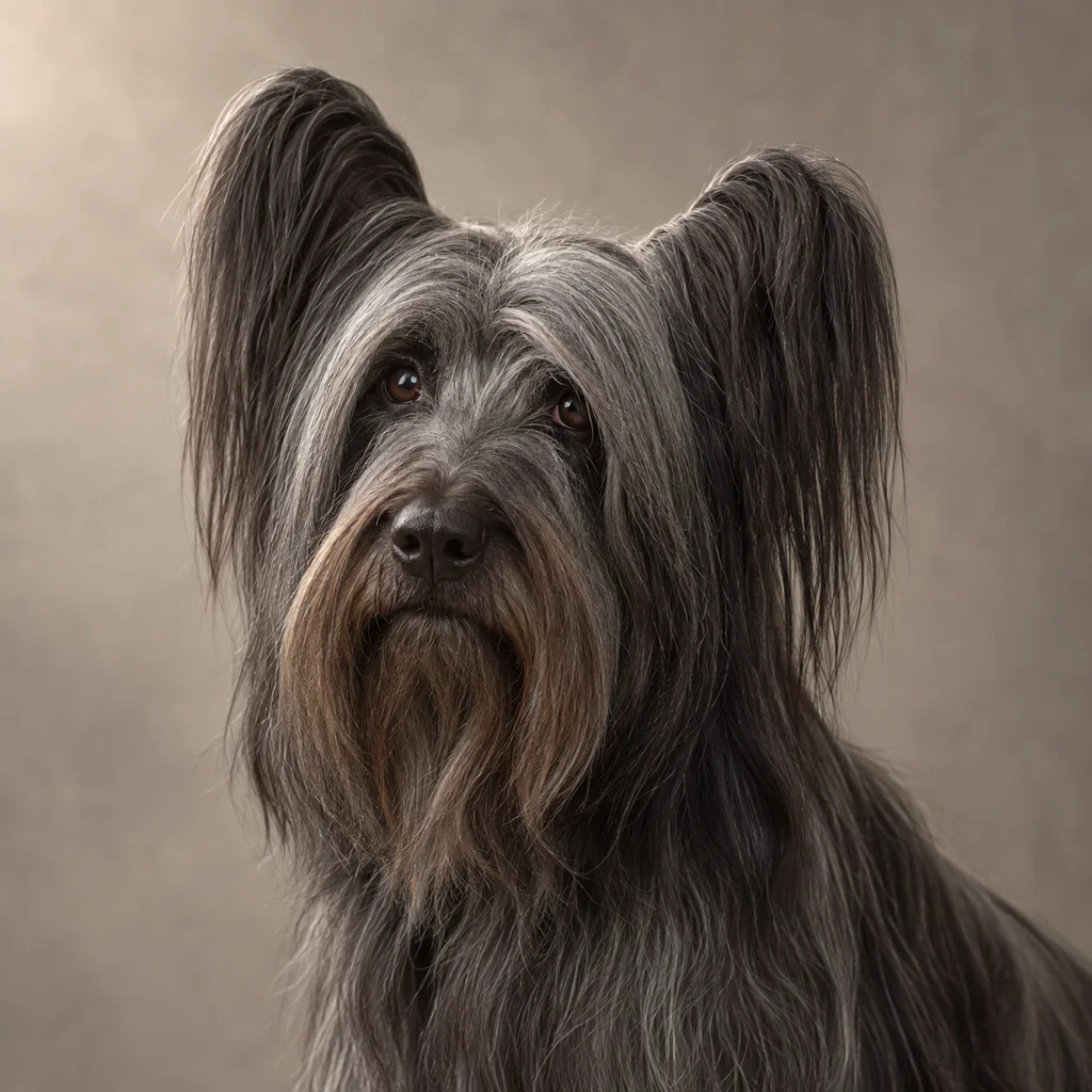 AI-generated illustration of an adult Skye Terrier