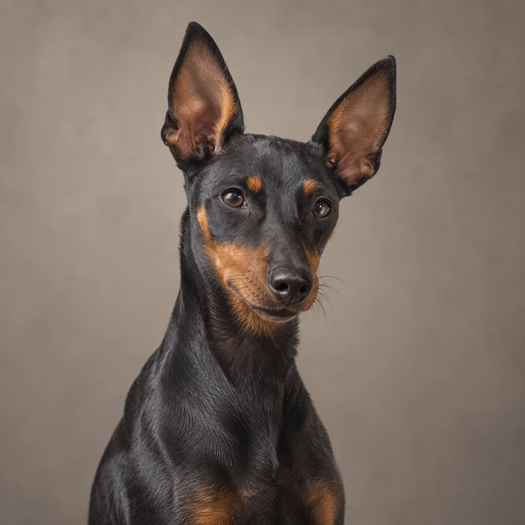 AI-generated illustration of an adult Toy Manchester Terrier