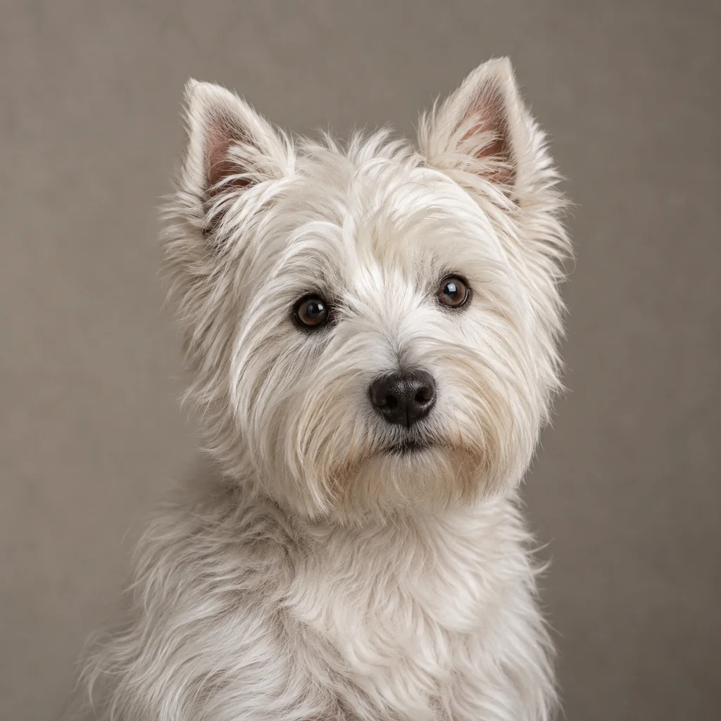 AI-generated illustration of an adult West Highland White Terrier