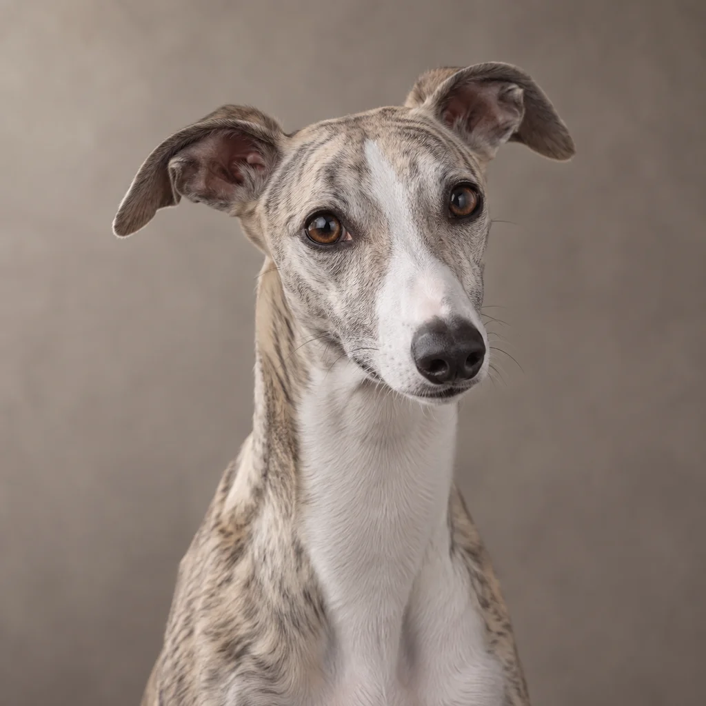 AI-generated illustration of an adult Whippet
