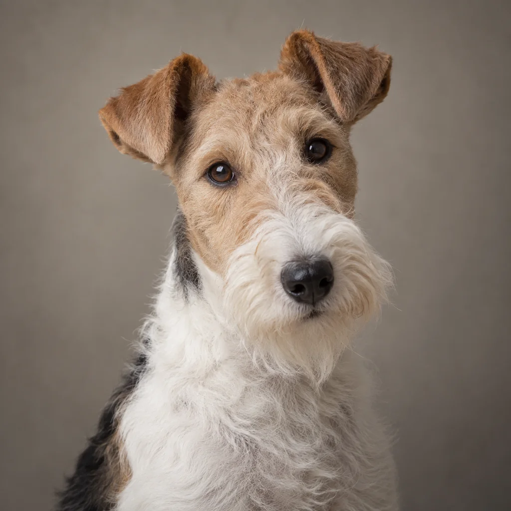 AI-generated illustration of an adult Wire Fox Terrier